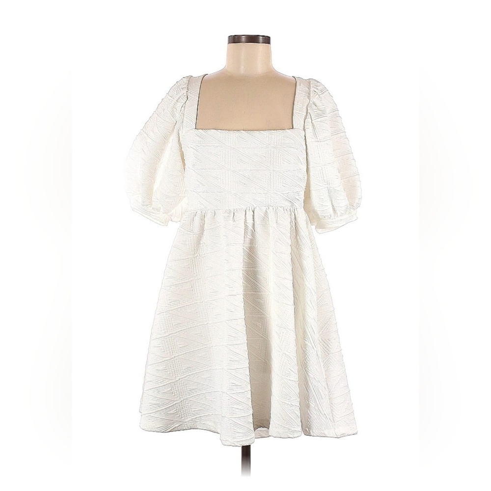 Free People  Puff Sleeve Square Neck Mini Dress
